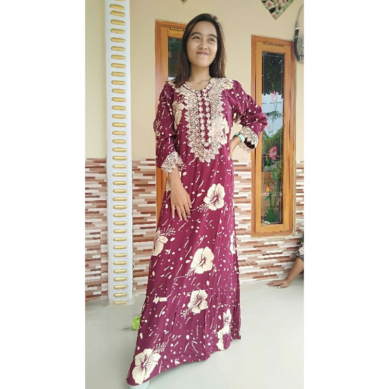 Daster murah. daster arab lengan panjang motif bunga