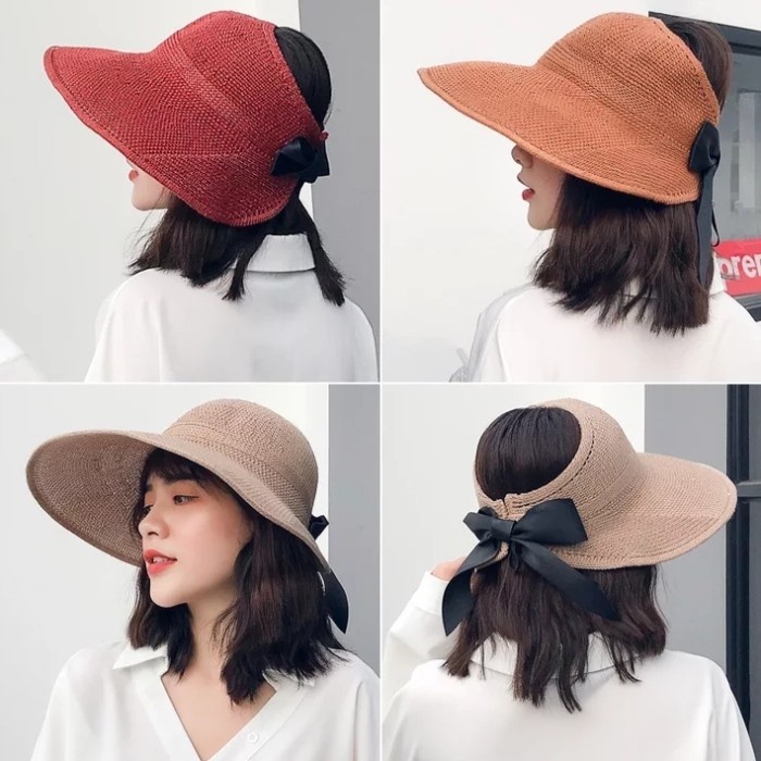 Topi Pantai Lipat Korea, Topi Pantai Gulung, Topi Sepeda, Topi Santai Korean, Topi Fashion Korean, T