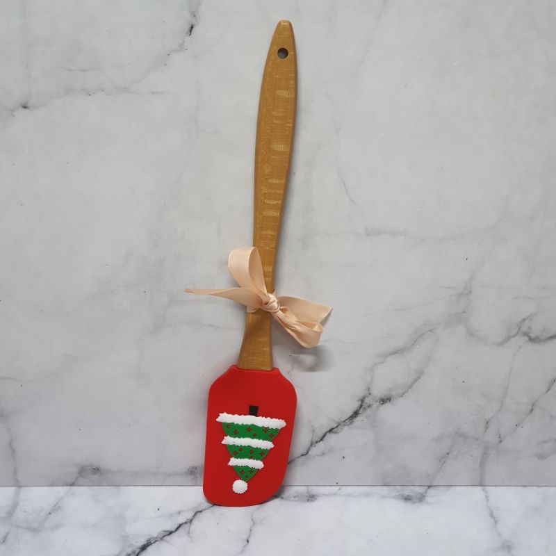 Small Xmas edition wooden silicone Spatula