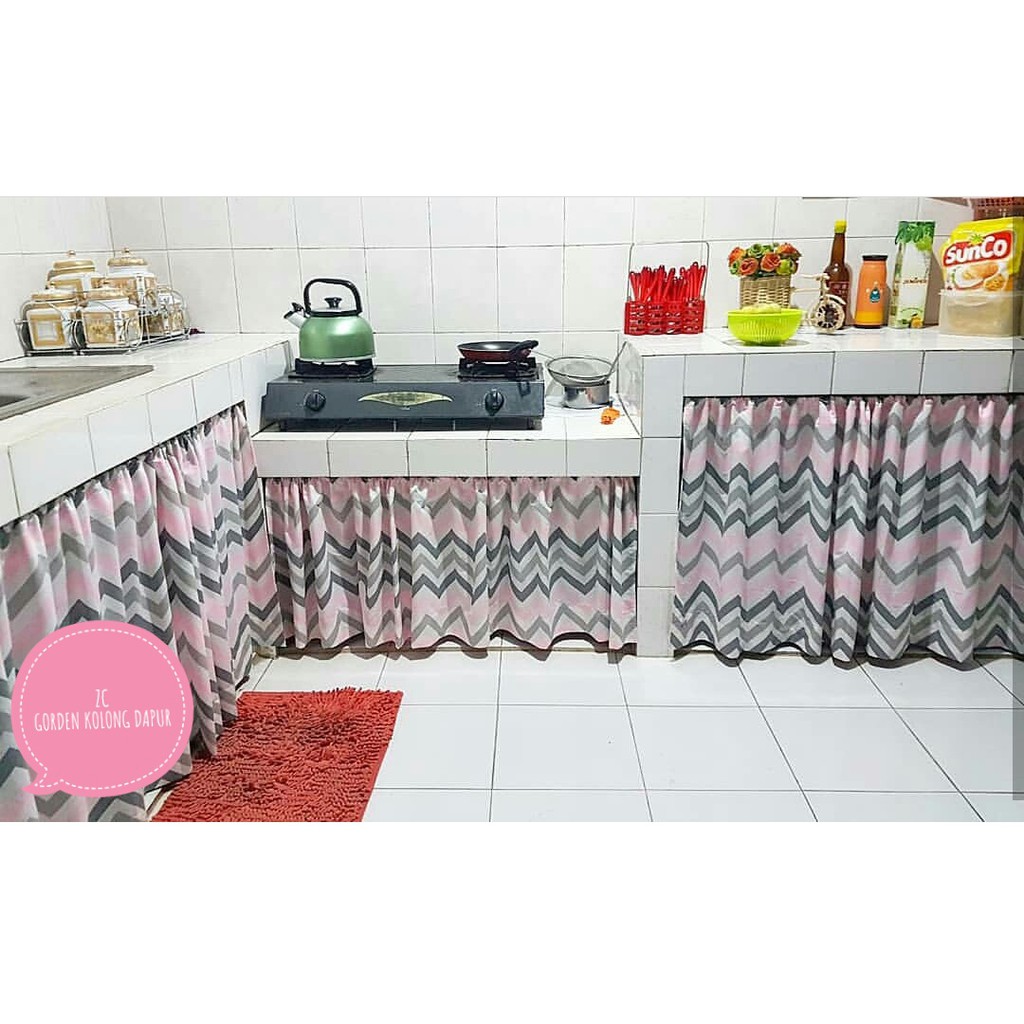 Gorden Kolong Meja Dapur Shabby Shopee Indonesia