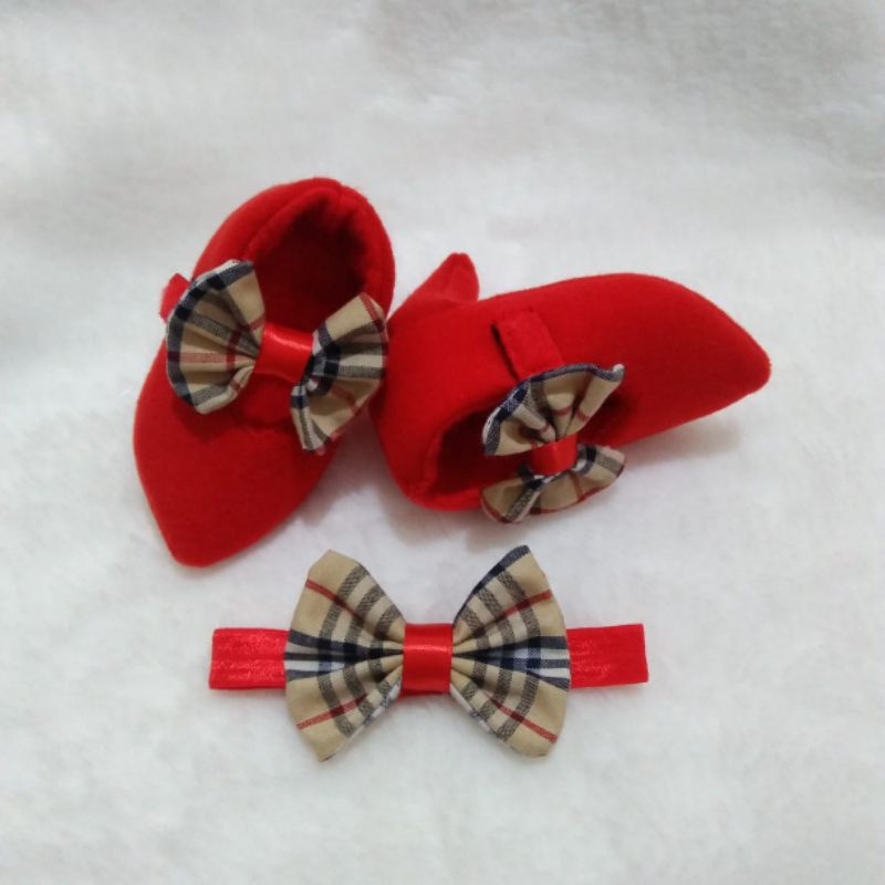 1 set (bulberry higheels) sepatu+bando bisa custom warna