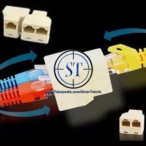 BA-103-S RJ45 Splitter 1-2 Ethernet LAN Divider Network Adapter 8P8C pembagi Modem Kabel UTP Female