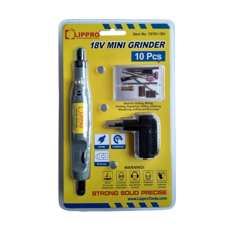 Lippro Mini Grinder 18V - Bor Baterai Mini Set 10 Pcs