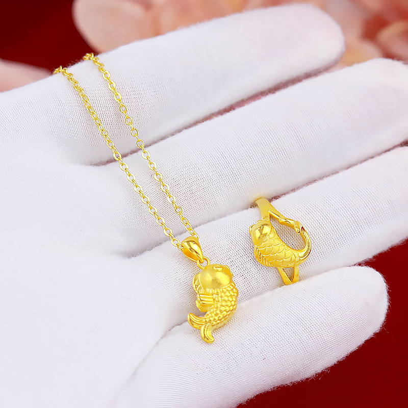 Set Kalung Cincin Emas Asli Kadar 375 Untuk Wanita