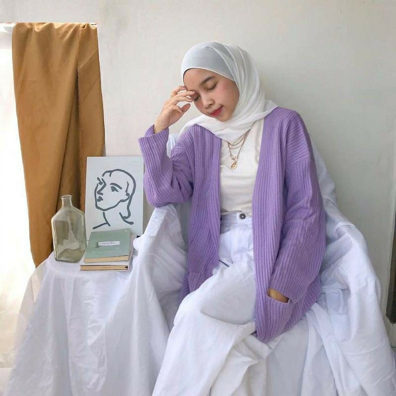 DISKON!! Cardigan Rajut locy Rajut Wanita Oversize Cardigan Polos Jumbo Terbaru Bhn Tebal Kualitas Premium [RJ]