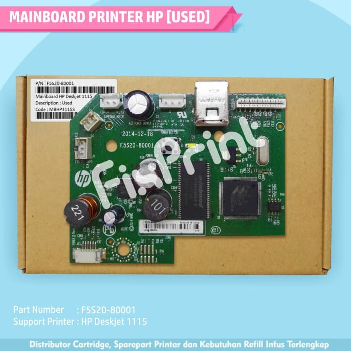 Logic Board HP Deskjet 1115- Mainboard HP 1115 Printer Used FSB2103