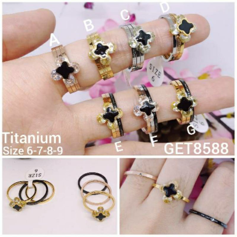 Cincin korea titanium asli anti karat&amp;alergi permata