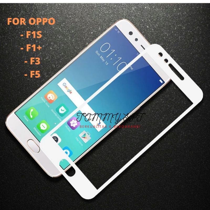 tempered glass full lapis hitam type OPPO F1/A35/F3/F5/A79/F5 youth/F7/f11/F11 pro/F1F/F1+/F1 plus