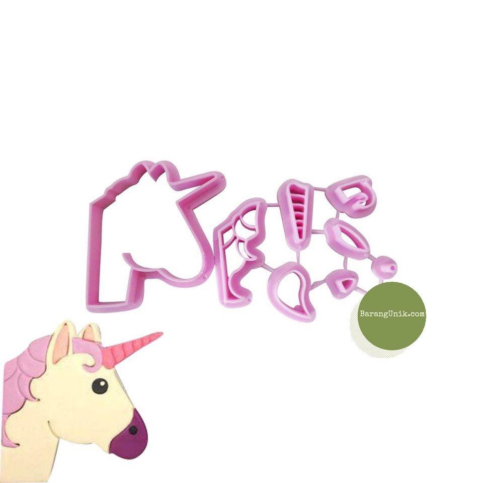 1 pcs cetakan fondant unicorn cokelat 3D alat dekorasi kue ulang tahun kuda poni kartun
