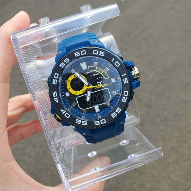 Jam Tangan Digitec Collection DA 5015 Double Time Tali Rubber Original Pria / Cowok