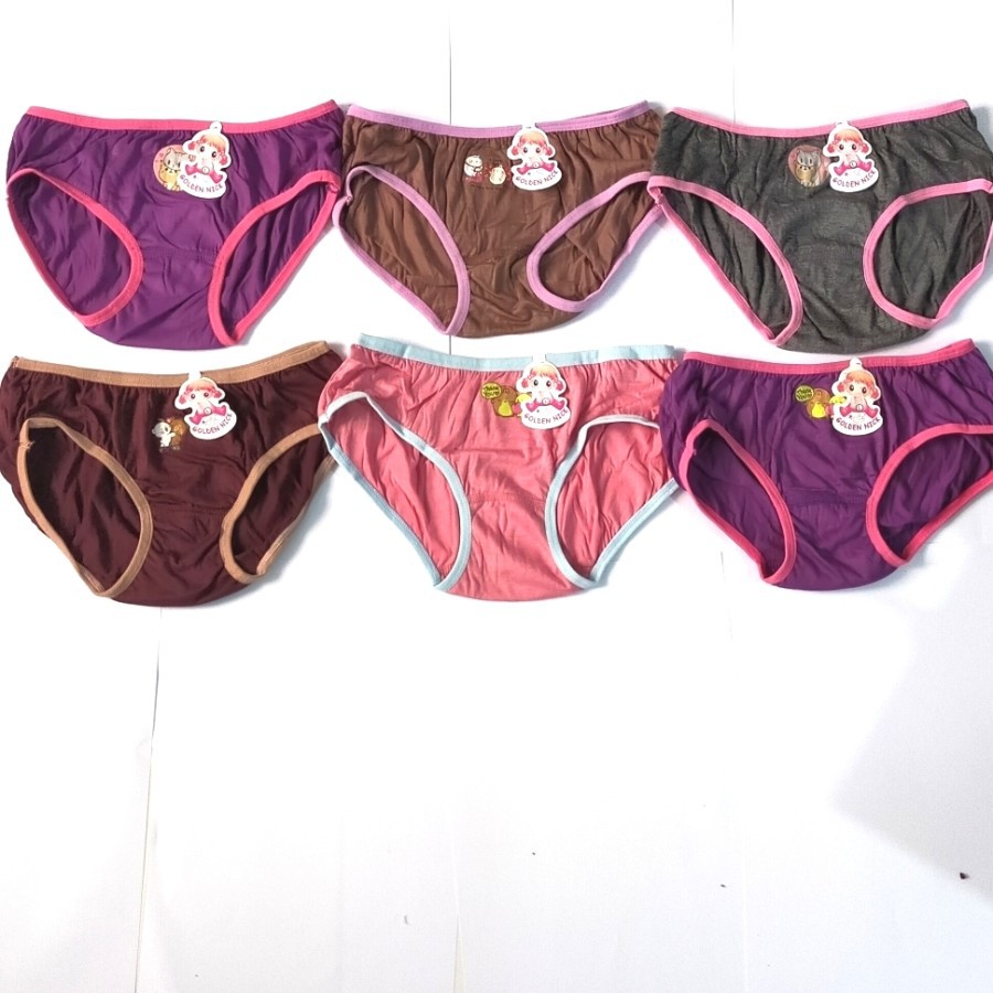 6 Pcs Celana Dalam Anak Perempuan Golden Nick SA045 CD Underwear