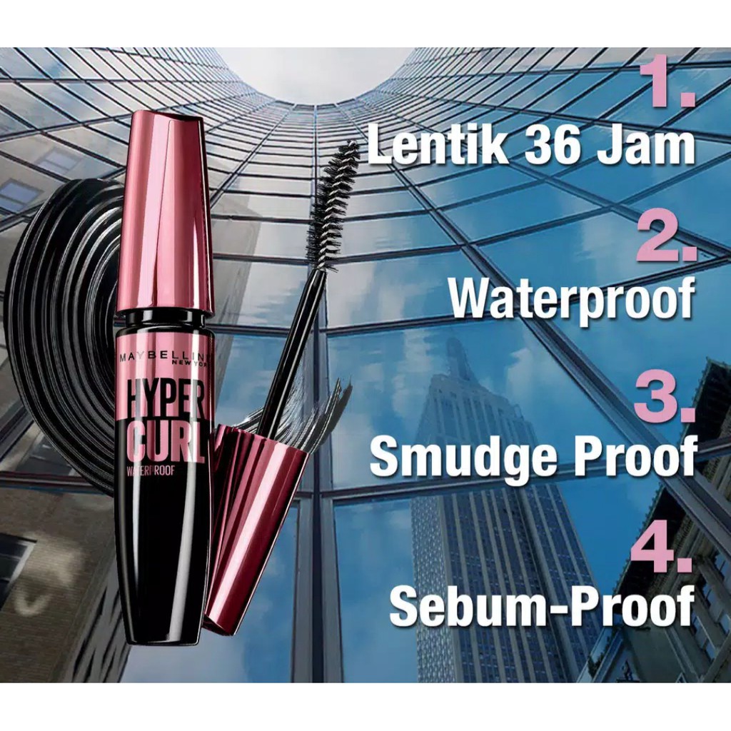 Maybelline Volum Express Hyper Curl Mascara Waterproof - Black