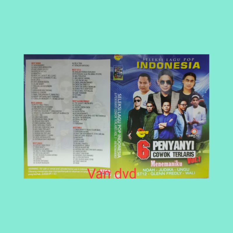 Kaset Lagu pop : Seleksi Lagu Pop Indonesia 6 Penyanyi Cowok Terlaris dkk