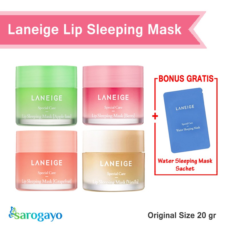 [sarogayo] READY STOCK Laneige Lip Sleeping Mask 20 gr dan Spatula