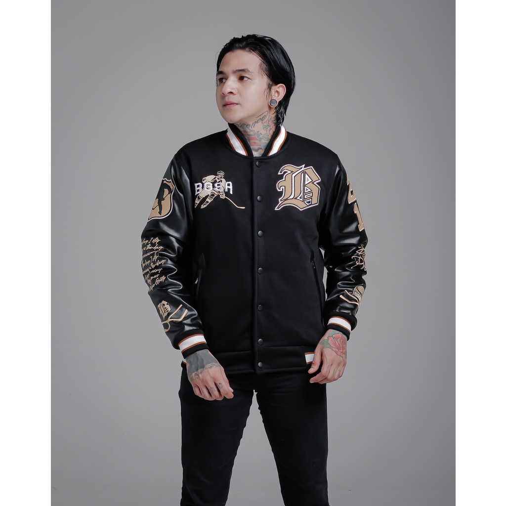 Jaket Varsity Baseball Unisex Pria Wanita Varsity Jacket Touring Outdoor Trendy Model Terbaru Kekinian