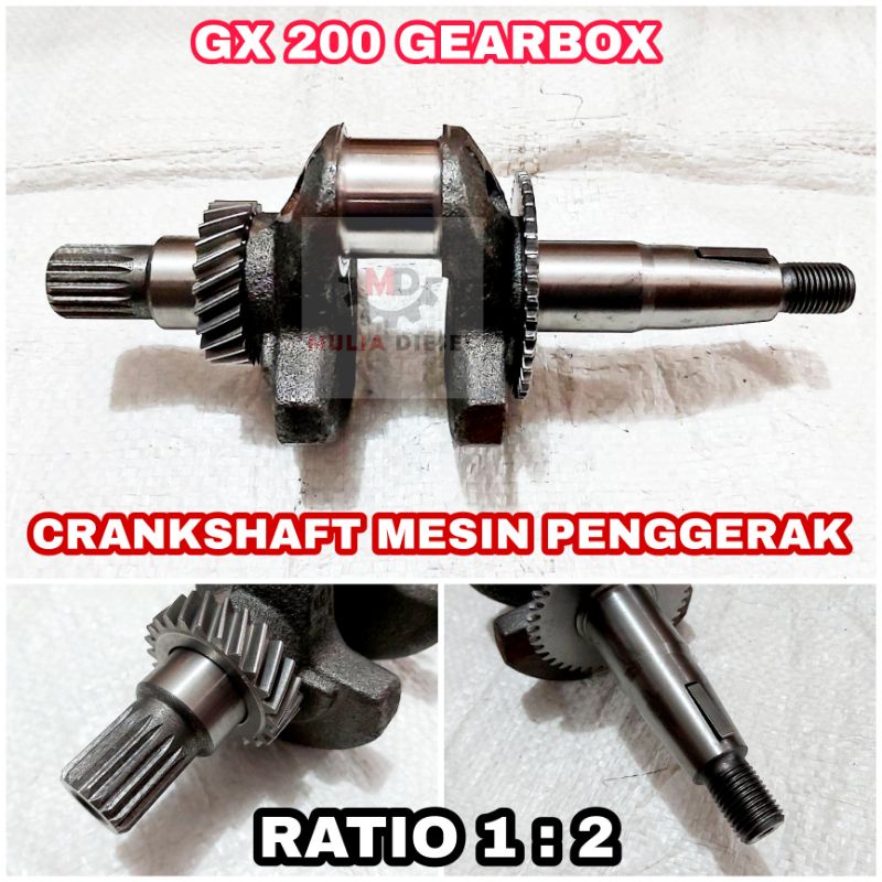 Crankshaft Askruk Askrup Mesin Penggerak GX200 GX 200 GEARBOX RATIO 1:2 Putaran Lambat