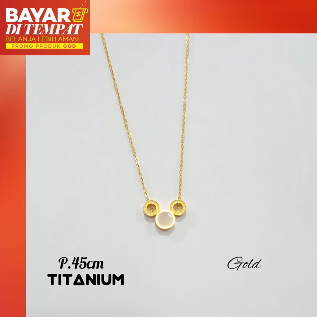 Kalung TITANIUM MICKY Tersimple Anti Karat&amp;Anti Luntur perhiasan emas Korea