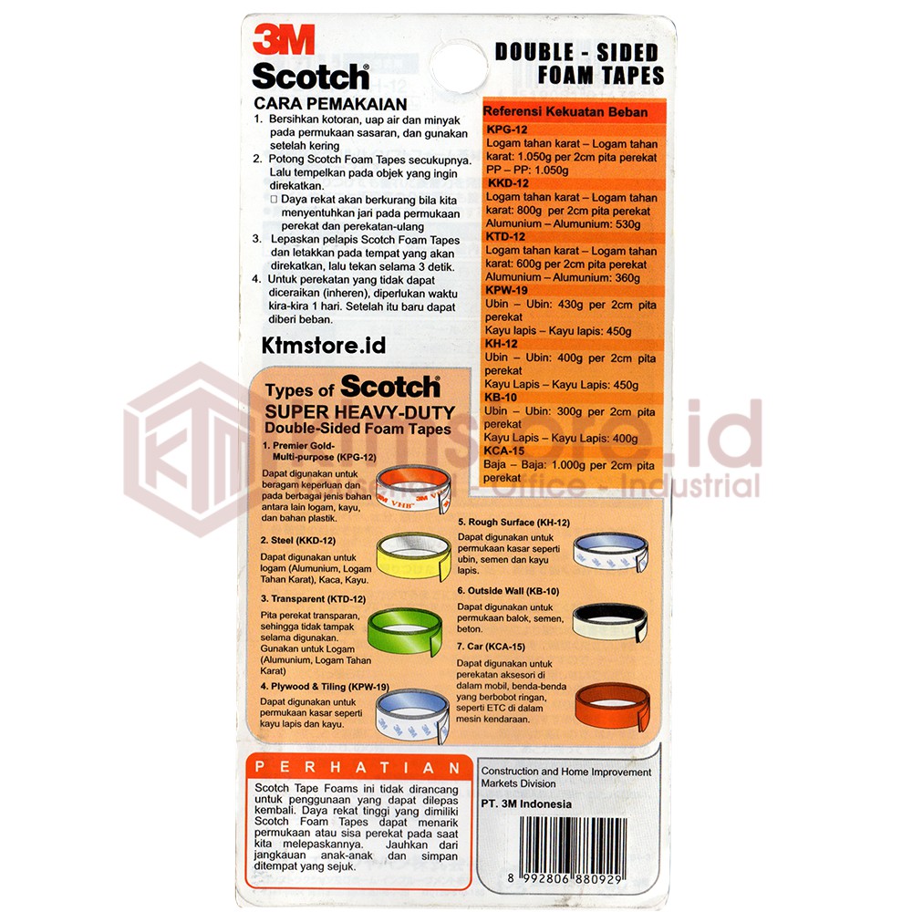 Double Tape Super Strong for Rough Surface Daya Rekat Terkuat 3M Scotch KH-12