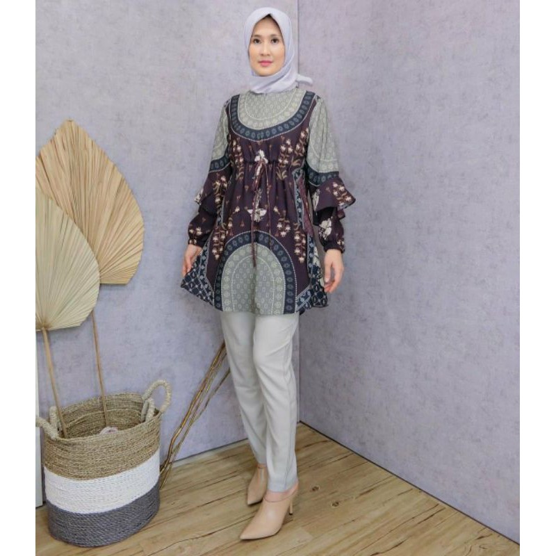 Setelan (Tunik + Celana) Bahan Prada CrepeLd 104cm