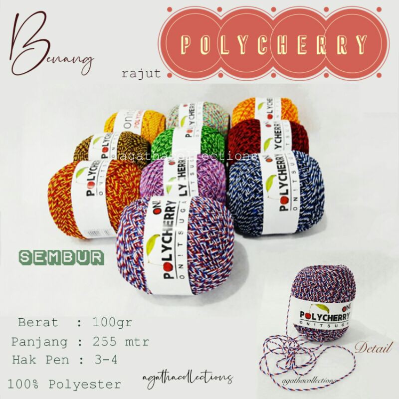 Benang Rajut Polycherry sembur