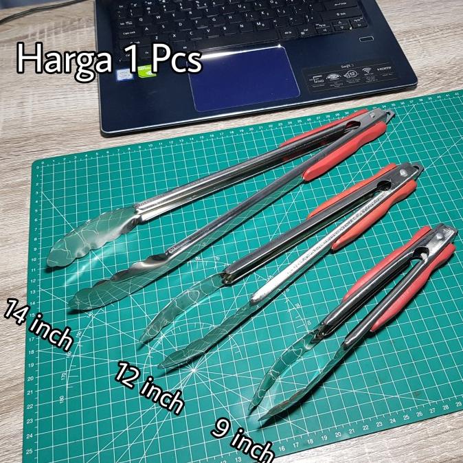 ;&;&;&;&] Penjepit Capitan Capit Makanan Kue Gorengan Tongs Stainless Plastik
