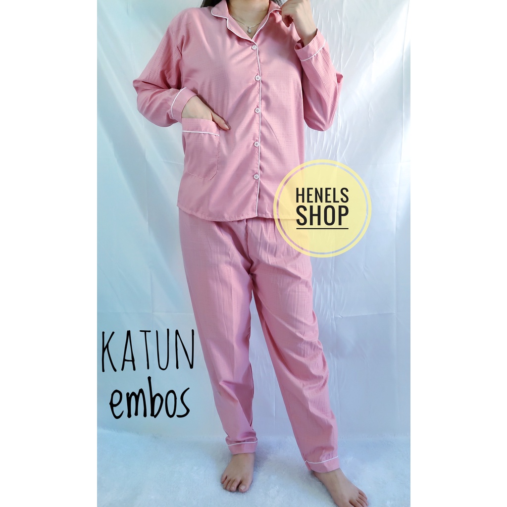 HENELS PIYAMA DEWASA | BAJU TIDUR DEWASA | BISA COD | PIYAMA WANITA | KATUN | PAKAIAN TIDUR | PIYAMA PENDEK | PIYAMA PANJANG | PIYAMA XL | BAJU TIDUR WANITA | PIYAMA BTS BT21-PP EMBOS PINK DUSTY