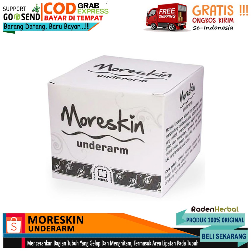 MORESKIN UNDERARM/CREAM PEMUTIH KETIAK/PEMUTIH LUTUT/PENGHILANG BEKAS LUKA
