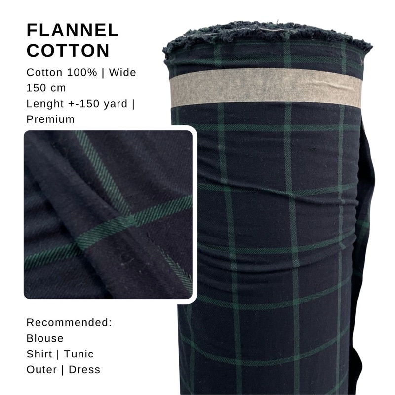 BAHAN KAIN KATUN FLANEL GARMENT