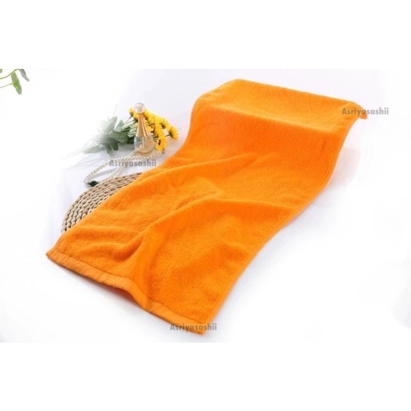 Handuk Wajah Leher Muka Orange 35x 70 Asriyasashii Cotton 100% Tebal Lembut Termurah Terlaris