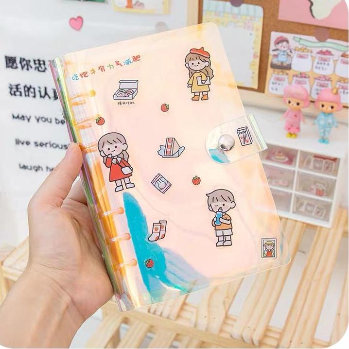 

[KODE PRODUK 8W7YV9092] [THE UNIVERSE] Buku Binder A6 6 Ring Transparan Binder Cover Notebook Binder Hologram - ST005