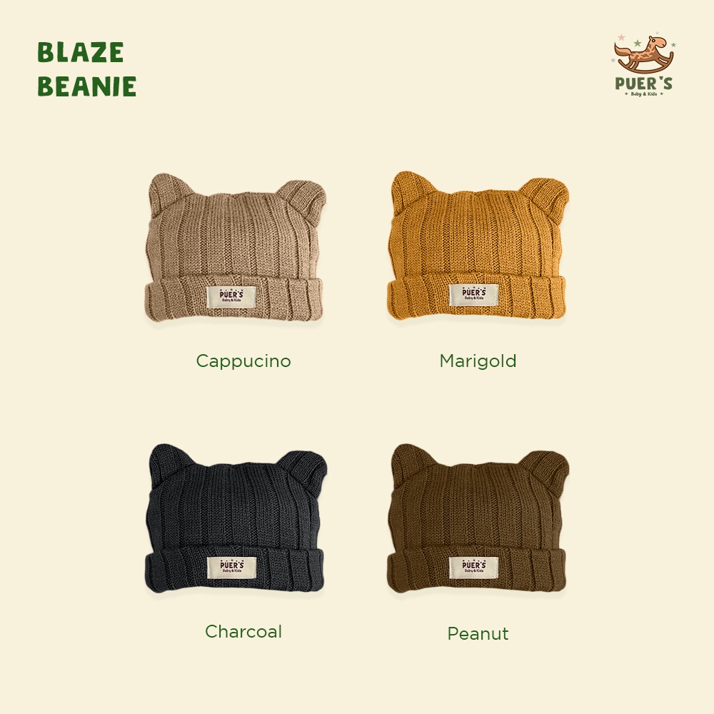 BEANIE BAYI PUER'S BLAZE BEANIE ( TOPI BAYI/ TOPI ANAK /BEANIE ANAK/ KUPLUK BAYI)