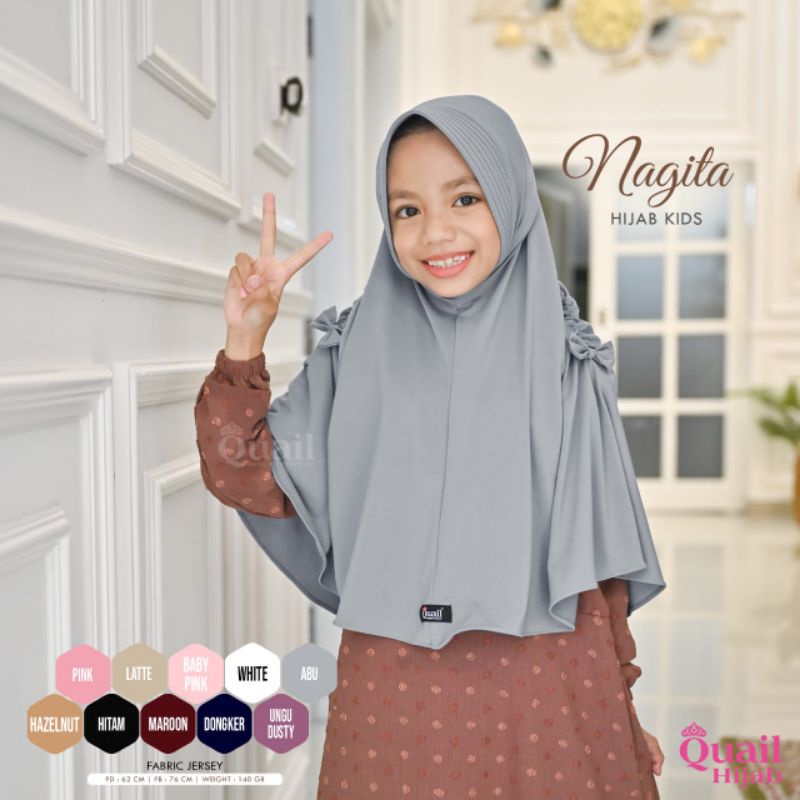 NAGITA JILBAB INSTAN ANAK BAHAN JERSEY BY QUAIL HIJAB