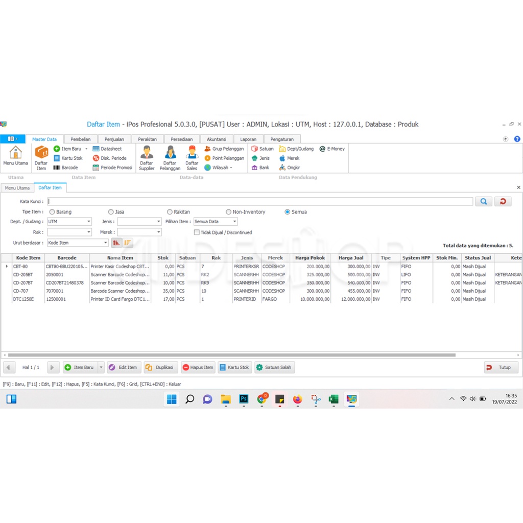 Software Program Kasir Toko iPos 5 Profesional + Dongle