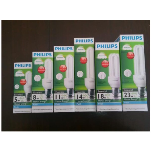 Lampu Philips Essential 14W 14 W 14 Watt 14Watt Putih Lampu Jari