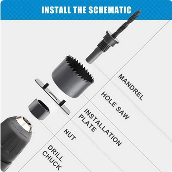 Holesaw Kit 11pcs, 13pcs, dan 16pcs - Holesaw Set - Hole Saw Kayu - Hole Saw Kit JLD