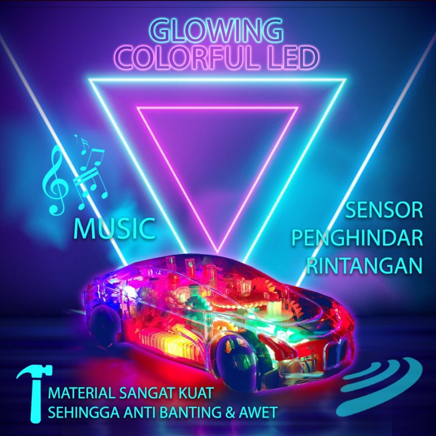 Concept Racing Car Mainan Anak Mobil Mobilan Transparan Lampu Musik