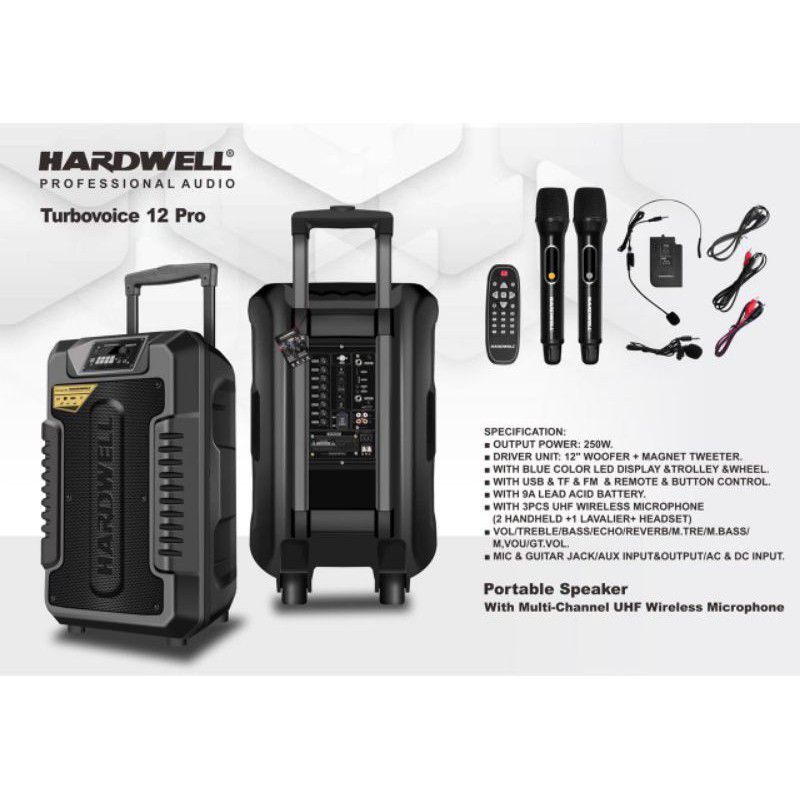 speaker portable wireless hardwell Turbovoice 12pro.original hardwell