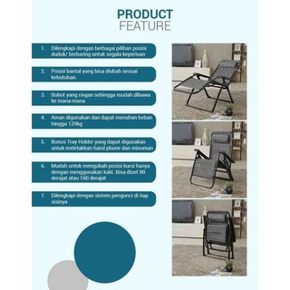 BELLO Zero Gravity Chair FREE Tray Holder Alas Duduk BELLO Zero Gravity Chair FREE Tray Holder Alas Duduk