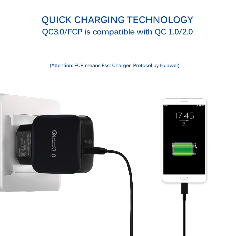 (100% BARANG ORI) Taffware Wall Charger USB 1 Port QuickCharge 3.0 - BK-370