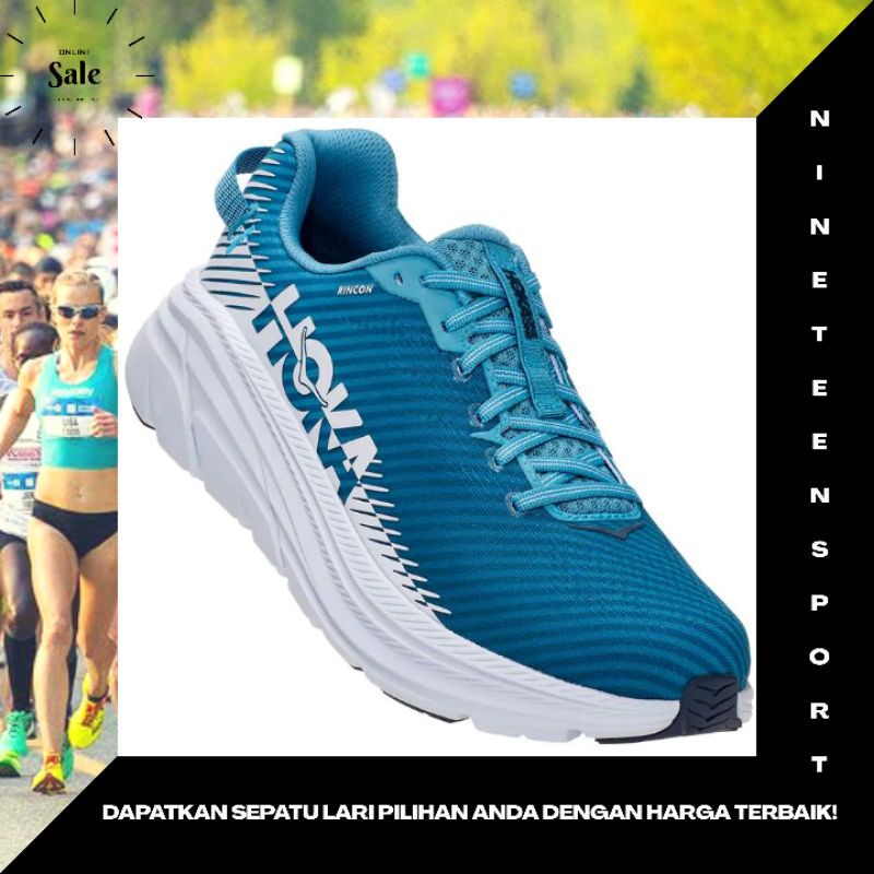 Sepatu Lari Hoka One One Rincon 2 Mens Blue Moon RUNNING ORIGINAL BNIB