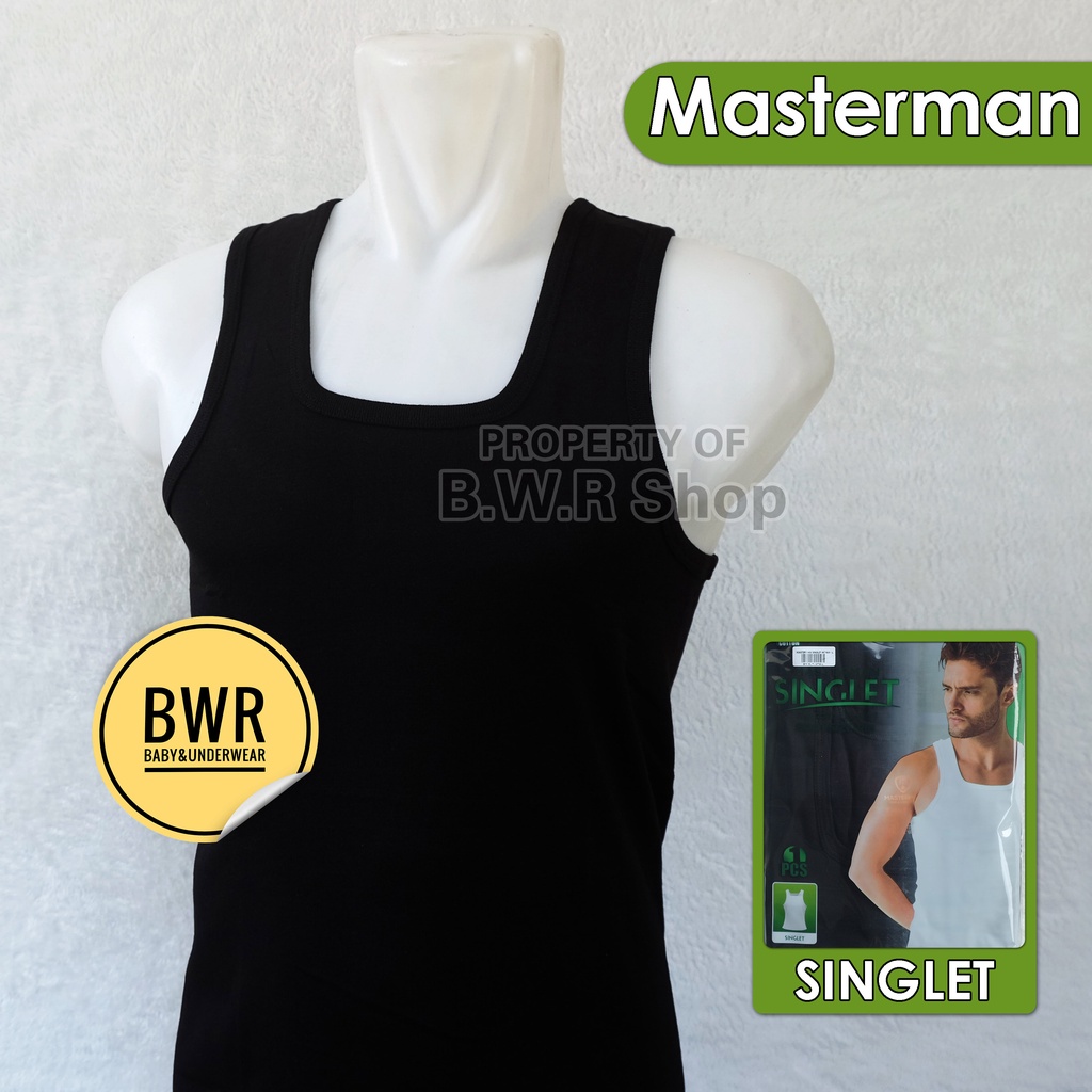 SINGLET Masterman HITAM | Pakaian dalam Pria Kaos Tangtop [I 04-R4] Hitam