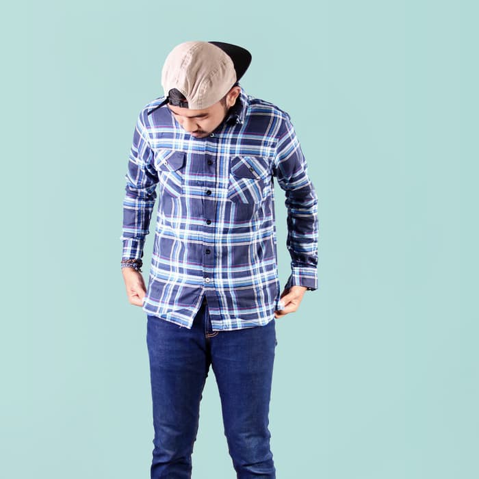 

card blue flannel