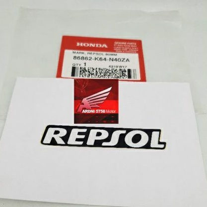 

STICKER STIKER LIST LABEL MARK LOGO TULISAN REPSOL 80MM ORIGINAL HONDA