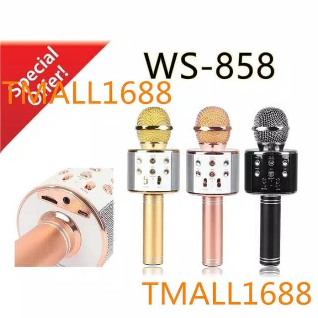 Mic Karaoke Bluetooth WS858 Mic WS 858 mic wireless/Wster