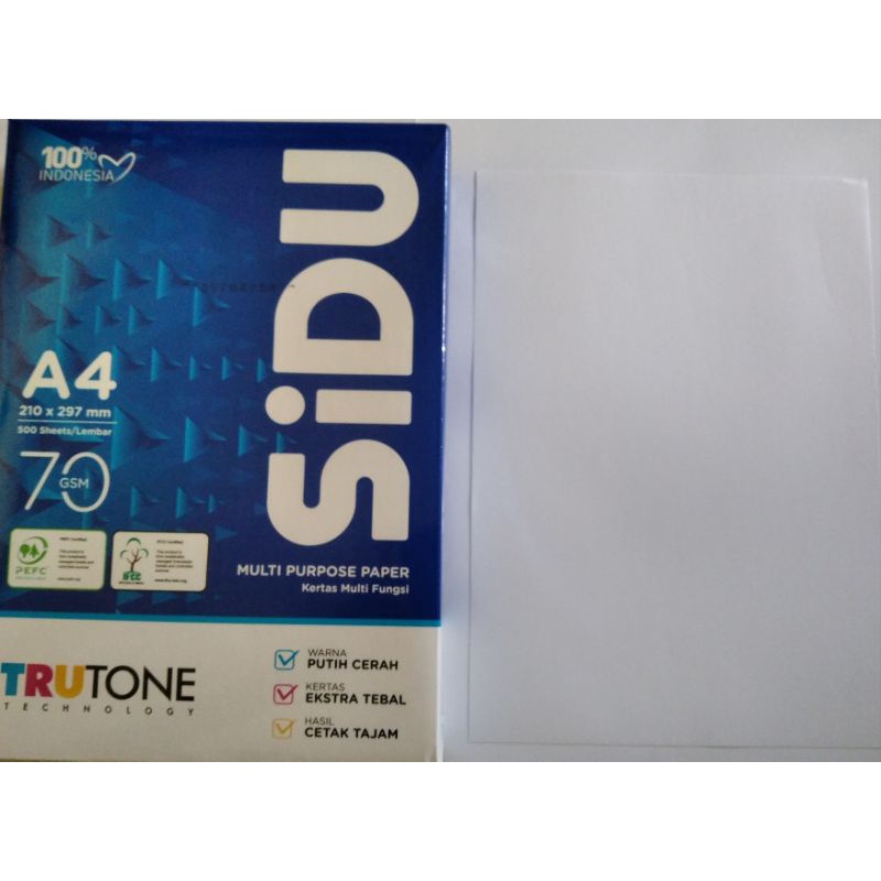 

Kertas HVS SiDU A4 70Gsm isi 100 lembar