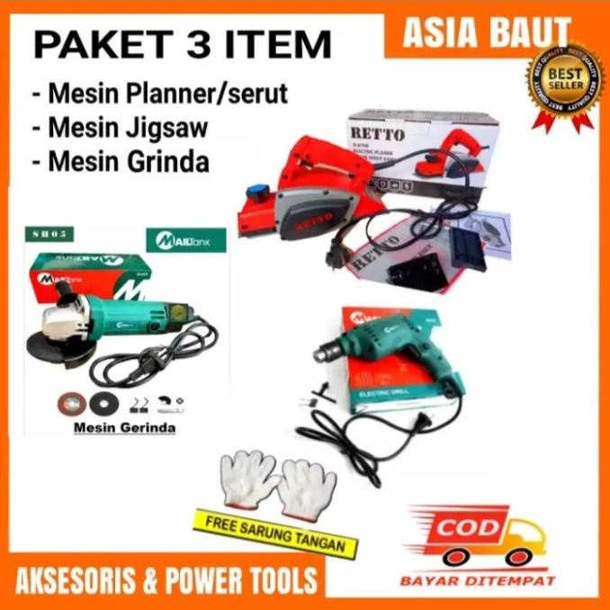 PAKET TUKANG KAYU Mesin Serut RETTO JIGSAW Mesin PROFIL MAILTANK