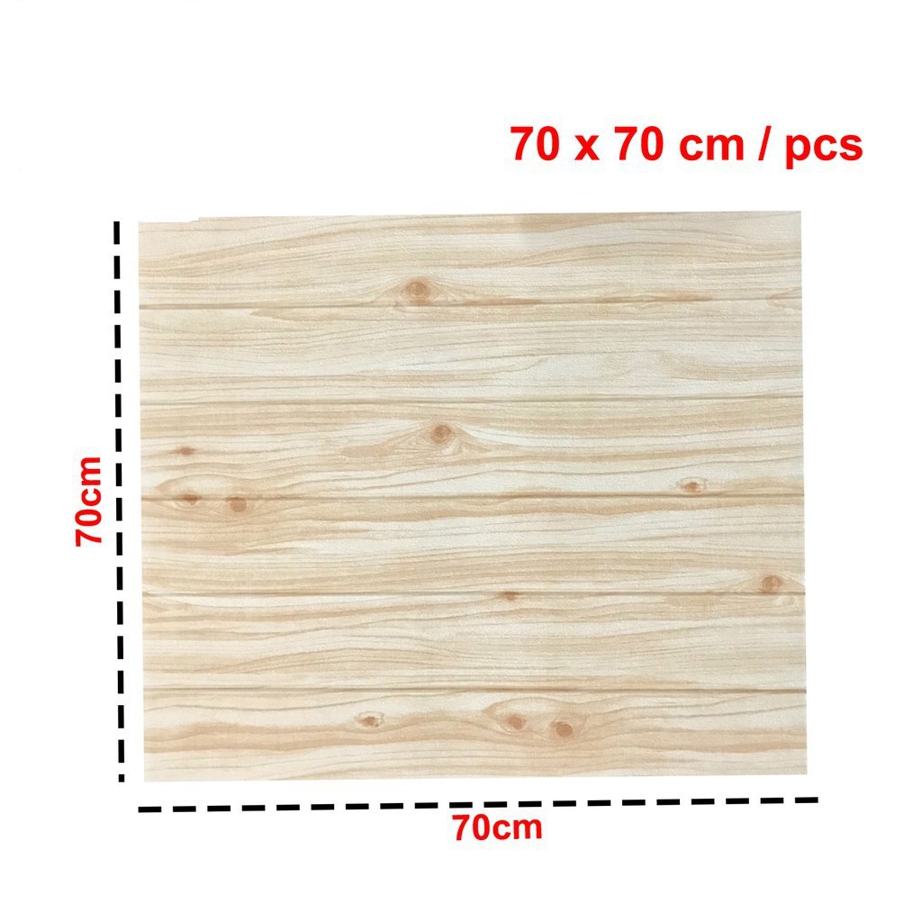 [IMPOR] DOMMO - D6022 H753 Wallpaper Kayu 70*70CM Wallpaper Dinding 3D Foam Waterproof WallSticker