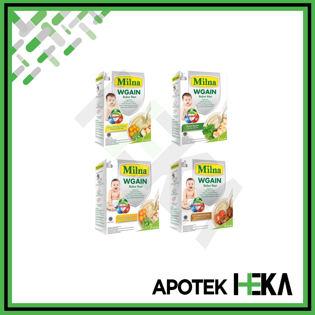 Milna Wgain Bubur Bayi Bebas Gluten 6+/8+ - Untuk 6 Bulan/8 Bulan (SEMARANG)