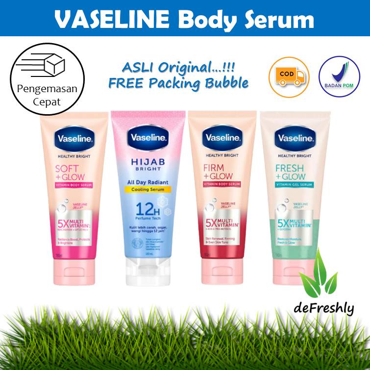 ❤ defreshly ❤ Vaseline Hand Body Lotion Serum | Soft Glow | Firm Glow | Fresh Glow | Hijab Bright - Serum Kulit, Serum Badan, Serum Glow (180 Ml)