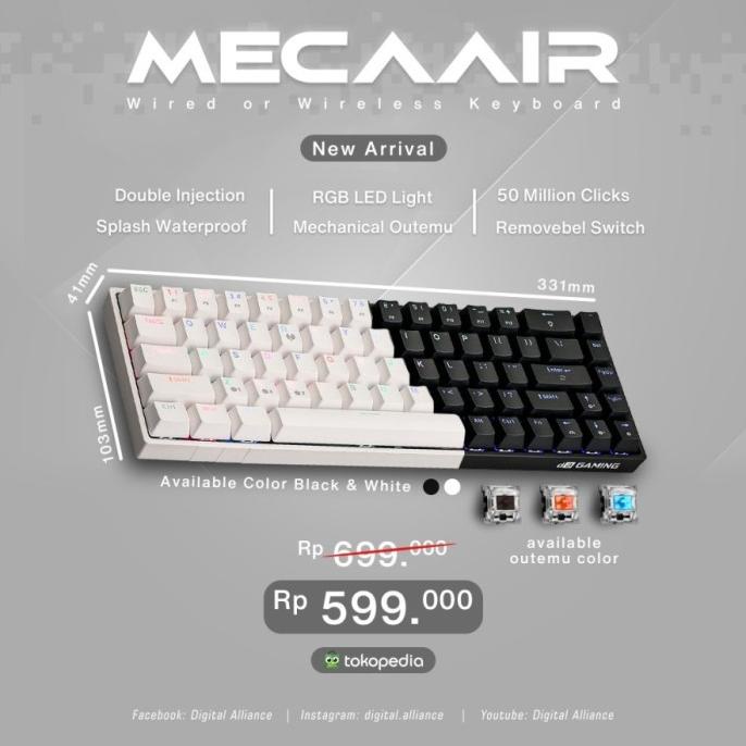Keyboard Digital Alliance Meca Air Wireless - Keyboard Da Gaming Meca
